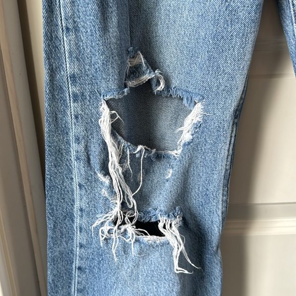 Zara Distressed Wide Leg Jeans Size 4 - Picture 6 of 7